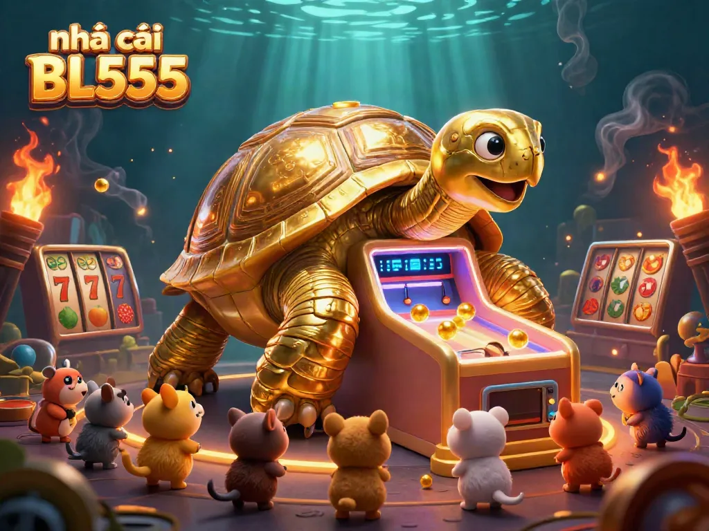 Engage in thrilling gameplay at nhà cái BL555 with an exciting golden tortoise pinball machine.