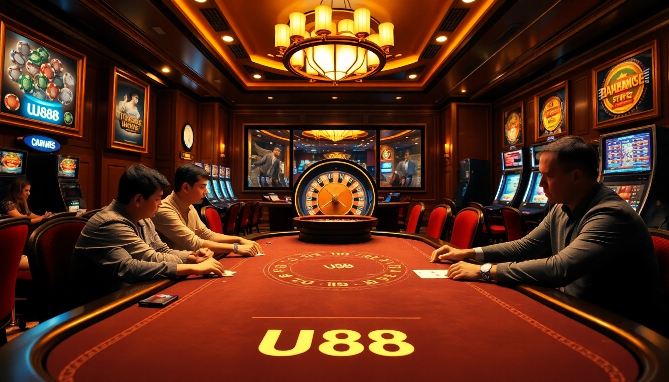 Experience the thrill of gambling with UU88 at a luxurious casino.