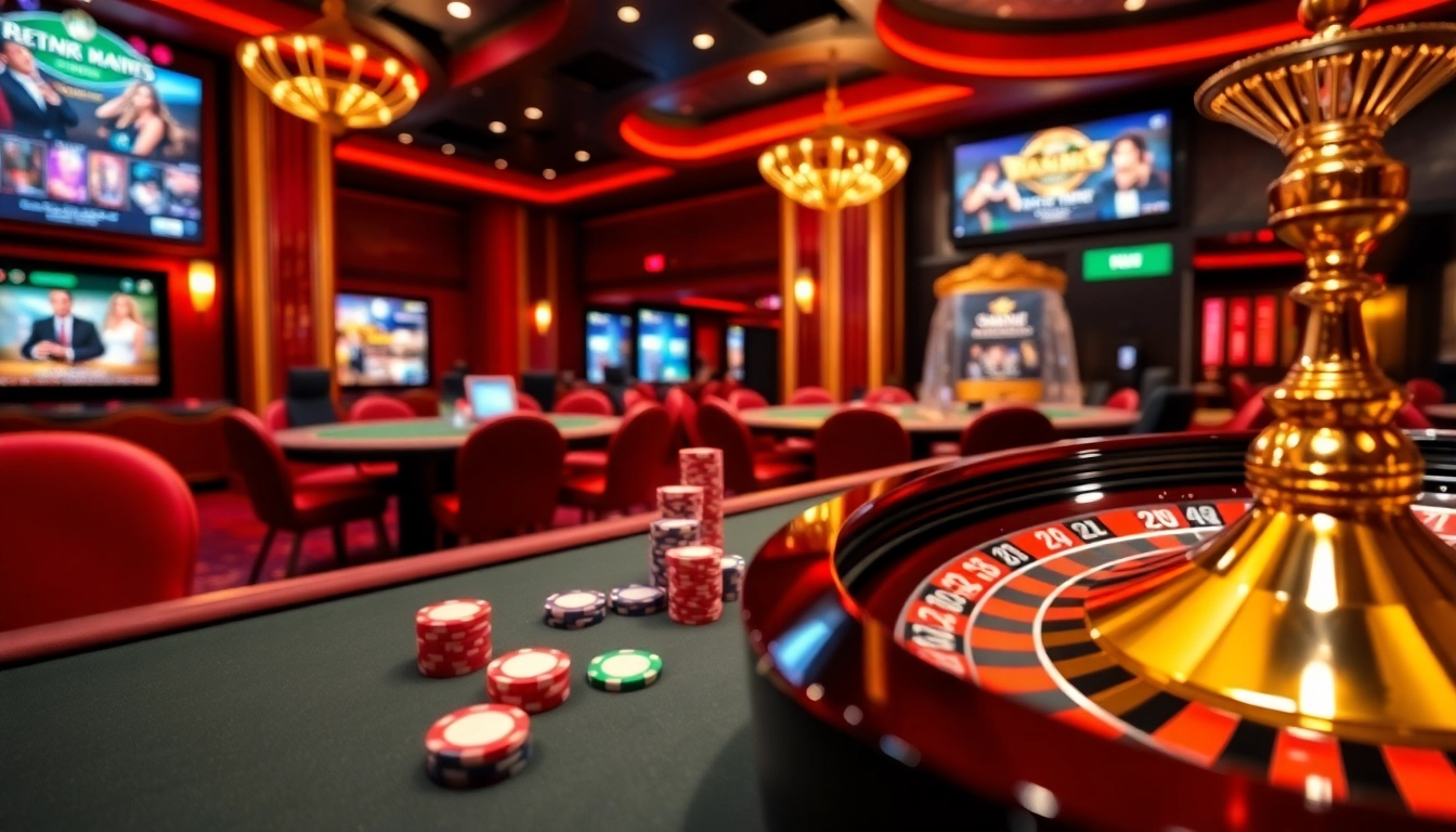 Engaging poker action at 789pcenter.it.com with colorful chips and a roulette wheel.