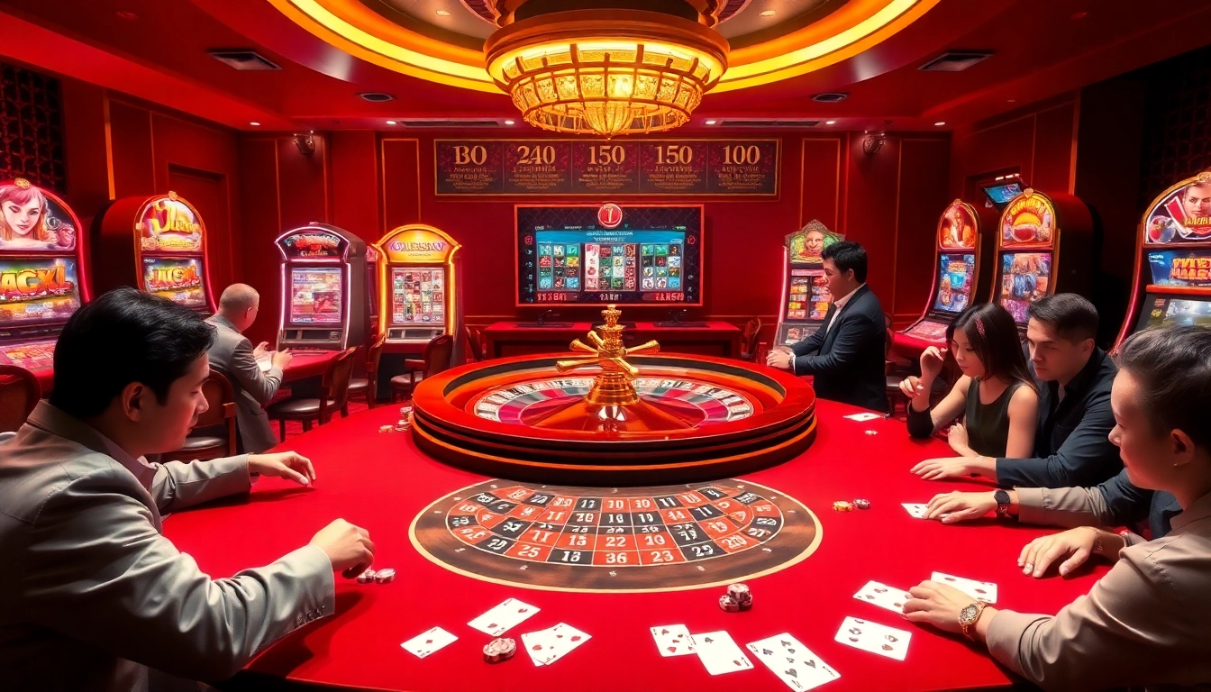 Players strategizing at a luxurious roulette table, showcasing the thrill of 6FF gaming.
