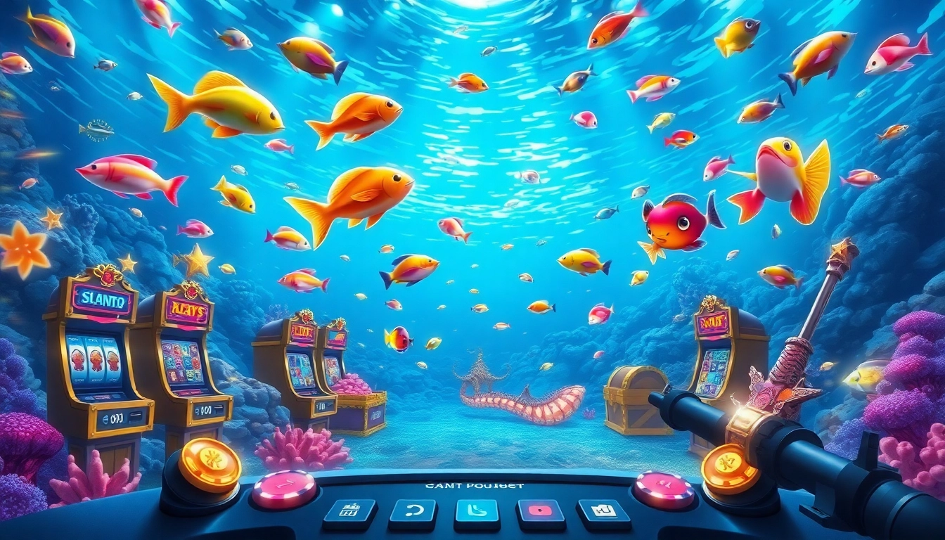 Bắn Cá Xèng showcases thrilling underwater gameplay with vibrant marine life and casino elements.