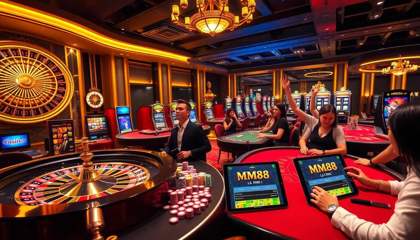 Experience the thrill of gaming at MM88 link with vibrant casino elements.