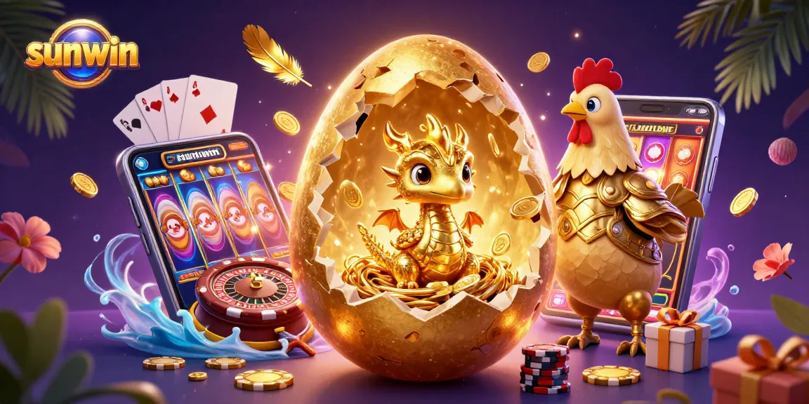 Experience thrilling wins at sunwin with this vibrant, dynamic casino scene featuring golden elements.