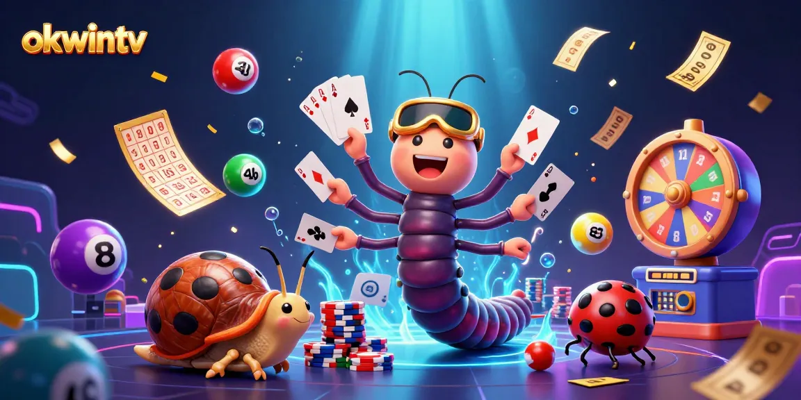 Experience the thrilling world of okwintv with an interactive, colorful casino scene showcasing unique characters and vibrant game elements.
