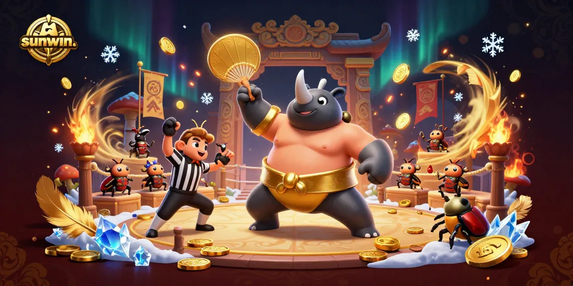 Experience the thrilling action at sunwin. with dynamic casino elements and characters in a vibrant setting.