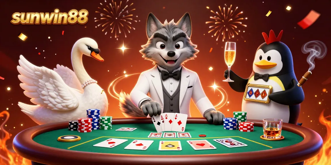 Experience the thrill of gaming at sunwin88 as the debonair wolf plays baccarat.